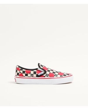 Valentino Garavani And Vans Fabric Slip-On Trainer With Vlogo Checkerboard Print And Polka Dot Detail - White