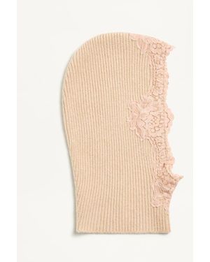 Valentino Garavani Vlogo Signature Cashmere And Lace Hood - White