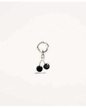 Valentino Garavani Arete Individual Chez En Metal Y Esmalte Hombre - Neutro
