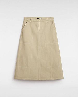 Vans Codey Long Flare Utility Skirt (Elm) - Natural