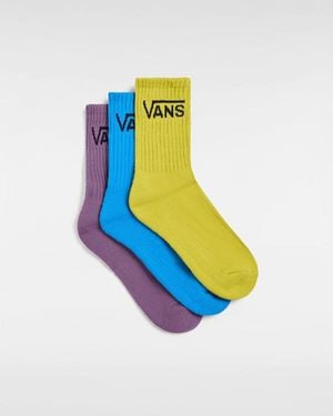 Vans Calcetines Altos Classic (3 Pares) Mujer, Talla - Azul