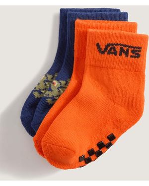 Vans Calcetines Altos Classic Checkerboard De Bebé, Talla: 0 - Naranja