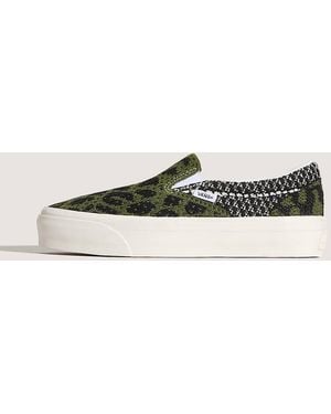 Vans Zapatillas Premium Classic Slip-On, Hombre, Negro/Verde, Talla - Neutro
