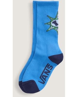 Vans Kids Ticker Crew Socks (1 Pair) Size: Xs ​13-2.5​ - Blue