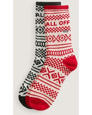 Vans Ticker Crew Socks (2 Pairs) Size: L (8.5-12 - Red