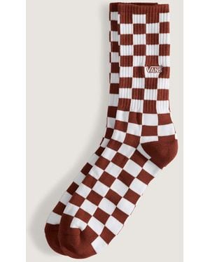 Vans Checkerboard Crew Socks (1 Pair) Size: L (8.5-12 - Red