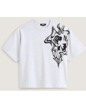 Vans Smoke Skull Short Ss Tee Ash Heather - White