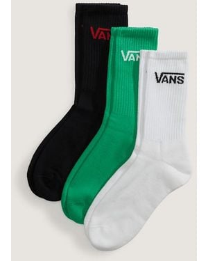 Vans Smu 3-Pack Classic Crew Multi, Size: L (8.5-12​ - Green