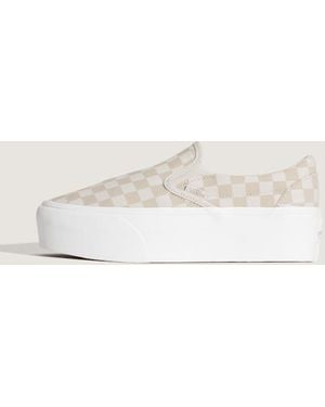 Vans Classic Slip-On Platform Shoes - Natural