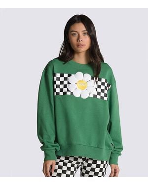 Vans Oversized Floral Crew Sweatshirt - Green