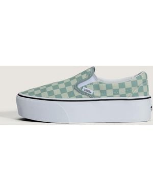 Vans Classic Slip-On Platform Shoes - Blue