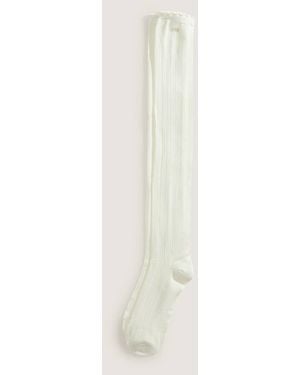 Vans Calcetines Por La Rodilla De Punto Calado, Hombre, Talla: L (42.5-47 - Blanco
