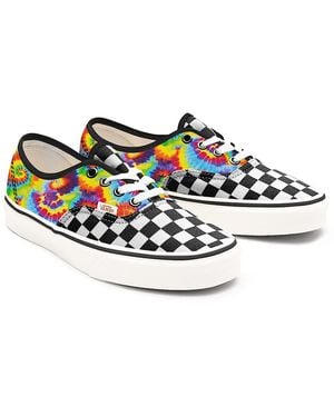 Vans Tie Dye Checkerboard Authentic Personnalisées, Homme, Taille - Blanc