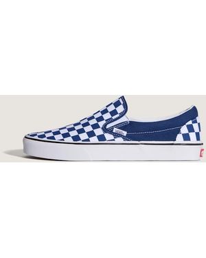 Vans Classic Slip-On Checkerboard Shoes - Blue