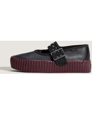 Vans Mary Jane Creeper Platform Shoes - Brown