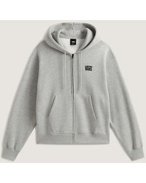 Vans Stretch Logo Zip Pullover Hoodie - Grey