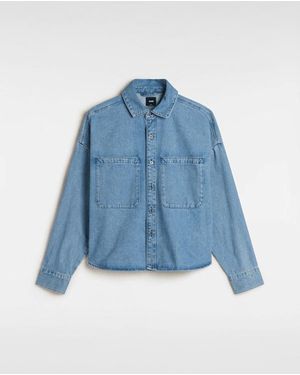 Vans Antica Boxy Woven Jeans-Langarmhemd, Damen, Größe - Blau