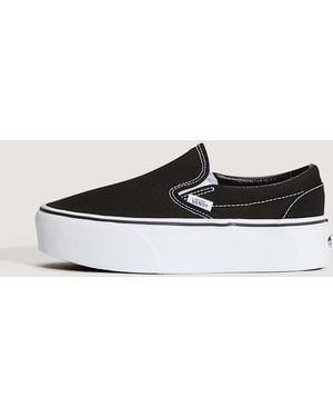 Vans Classic Slip-On Platform Shoes - White