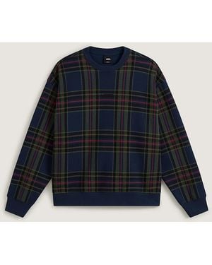 Vans Printed Plaid Crew Sweatshirt - Blue