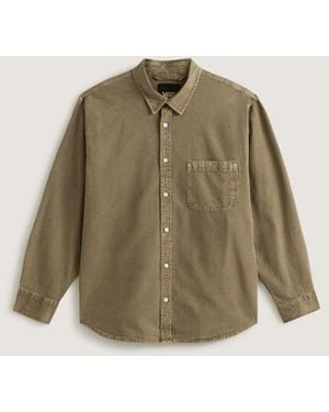 Vans Lawson Seersucker Pigment Long Sleeve Shirt - Green
