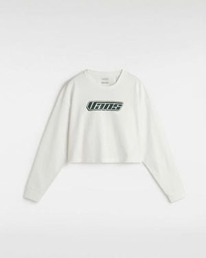 Vans Camiseta Corta De Manga Larga Y Corte Holgado Retro V Hook And Loop, Mujer, Talla - Blanco