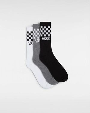 Vans Calzettoni Classic Check (3 Paia) Uomo, Taglia - Bianco
