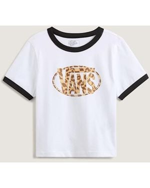 Vans Camiseta Leopard Oval Ringer, Mujer, Talla - Neutro