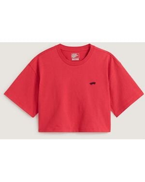 Vans Camiseta W Salton Relax Crop, Mujer, Talla - Rojo