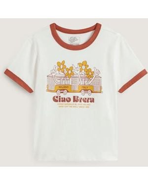 Vans Camiseta Milano Ciao Brera Ringer, Mujer, Talla - Neutro