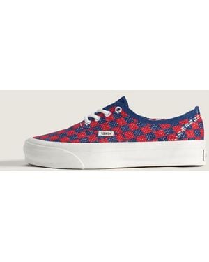 Vans Premium Authentic Checkerboard Shoes - Red