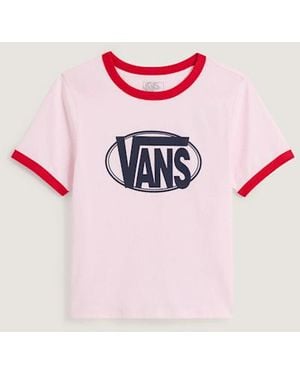 Vans Maglietta Centre Chest Logo Ringer, Donna, Taglia - Rosa