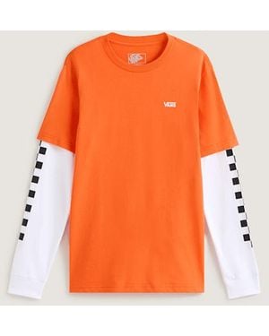 Vans Long Check Twofer T-Shirt (8-14 Years) - Orange