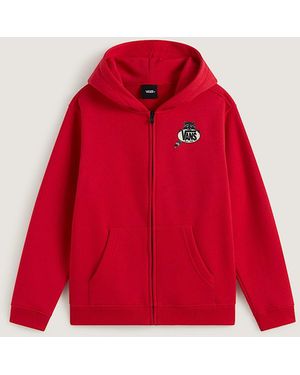 Vans Kids Dumpster Raccoon Zip Hoodie (8-14 Years) - Red