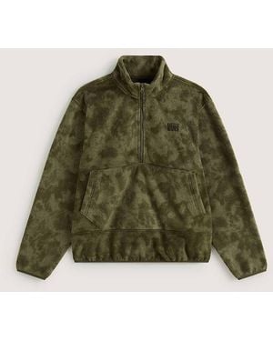 Vans High Pile Half Zip Polar Fleece Sweatshirt - Green