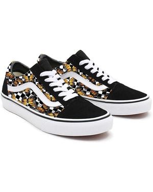 Vans Butterfly Checkerboard Old Skool Personalizzate, Uomo, Taglia - Nero