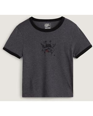Vans Cruzing Ringer T-Shirt, Damen, Größe - Schwarz