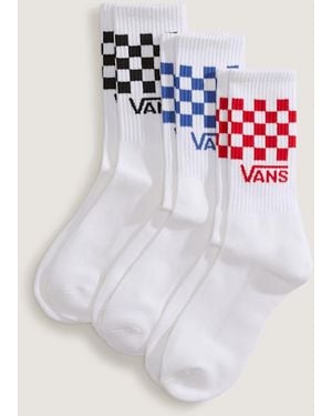 Vans Calcetines Altos Classic Check (3 Pares) Hombre, Talla: L (48-51​ - Blanco