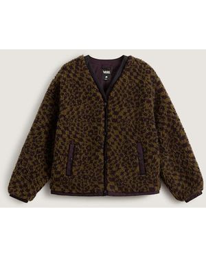 Vans Suffolk Cheetah Check Pile Mantel, Damen, Größe - Braun