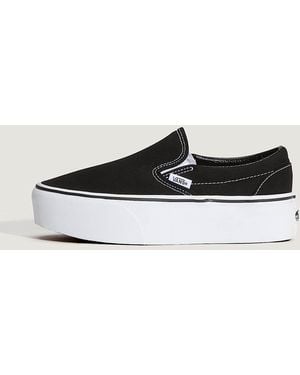 Vans Classic Slip-On Platform Shoes - White