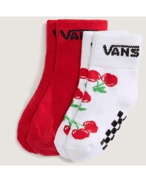 Vans Calcetines Altos Classic De Niños (2 Pares) Talla - Rojo