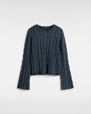 Vans Mila Cable Knit Crop-Pullover, Damen, Größe - Blau