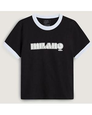 Vans Milano Ringer Tee, Vrouw, Grootte - Zwart