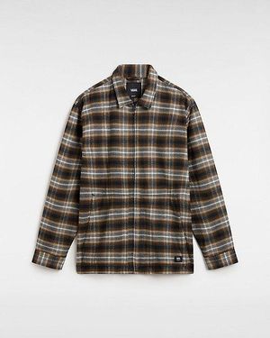 Vans Montwood Zip Flannel Shirt (/Sepia) - Brown