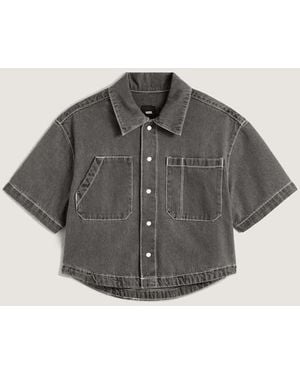 Vans Natalie Denim Button Up Hemd, Damen, Größe - Schwarz