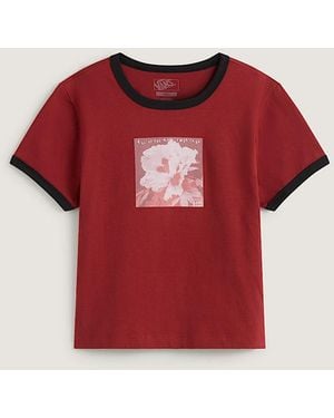 Vans Places I Wish To Go Ringer Ss Tee Poppy Ember - Red