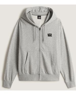 Vans Stretch Logo Zip Pullover Hoodie - Grey