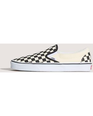 Vans Checkerboard Classic Slip-On Shoes - Metallic