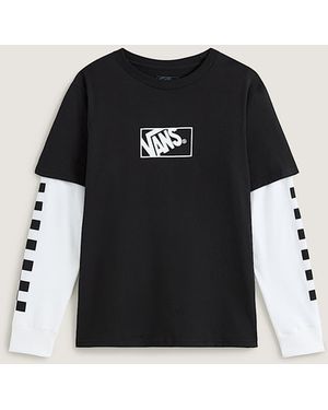 Vans Tilted Twofer Ls Tee Voor Kinderen (8-14 Jaar) Grootte - Zwart