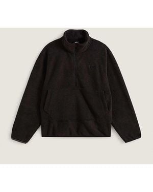 Vans High Pile Half Zip Polar Fleece Sweatshirt - Black