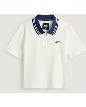 Vans Priscilla Polo Ss Top + Piping Egret - White
